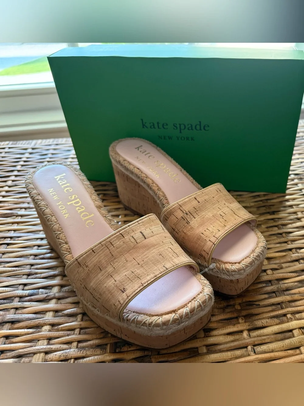 NIB kate spade Colette Cork Espadrille Wedge - 7.5